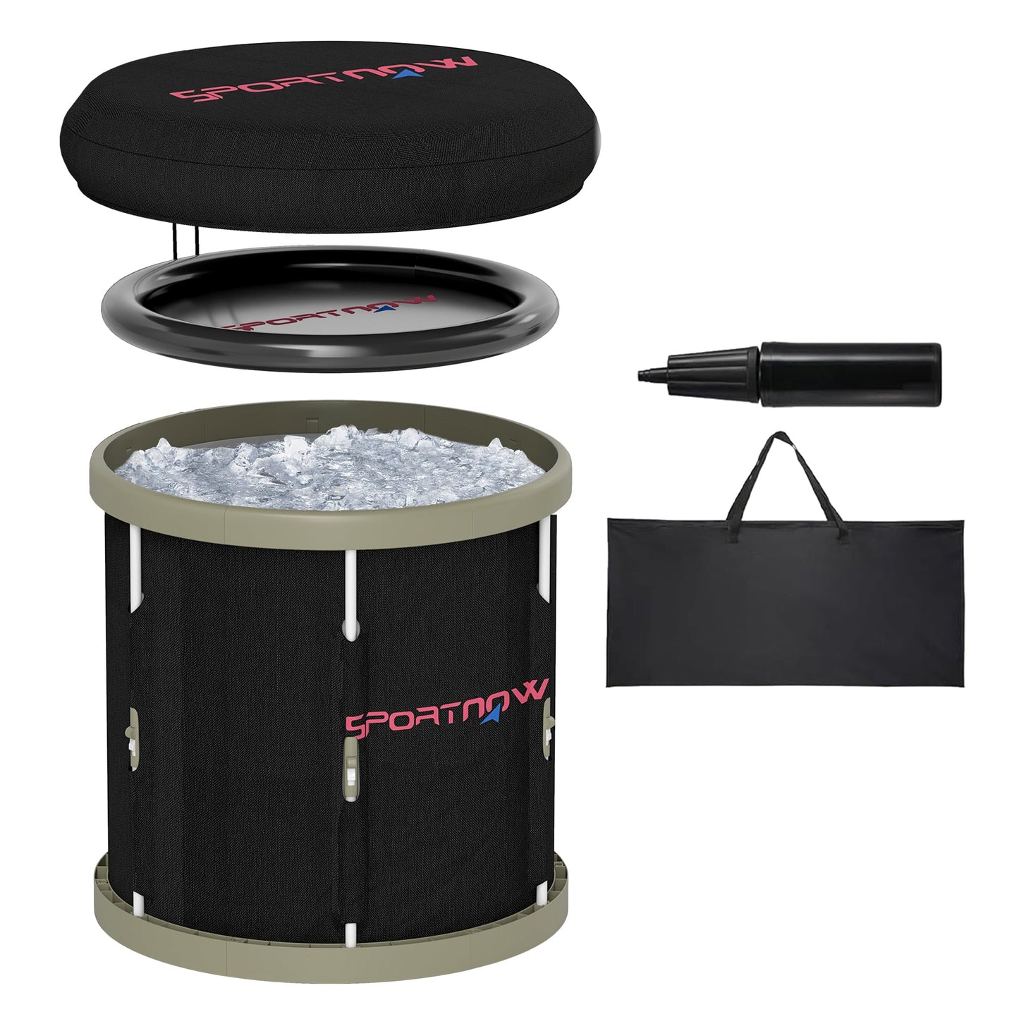 CryoPeak 210L Portable Ice Bath with Lid and Carry Bag